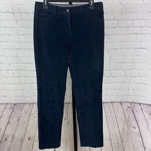 J. McLaughlin Blue Straight Leg Corduroy Pants Size 8